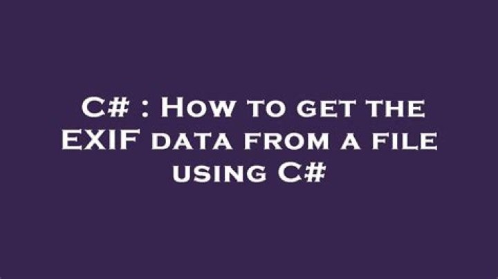 How to get the EXIF data from a file using C#