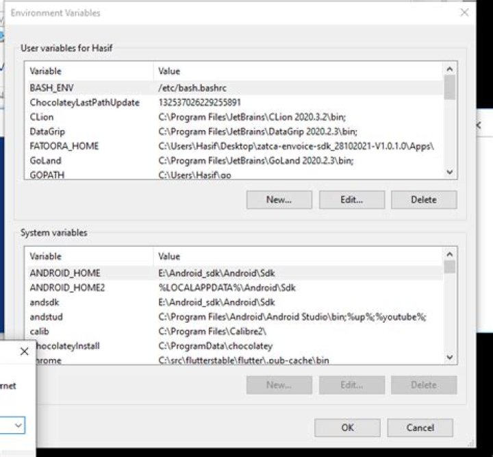 How to get to Environment Variables from Run