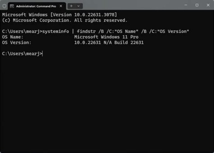 How to get Windows NT version via command line