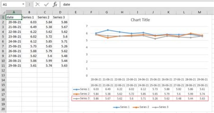 How to hide a series from MS Excel chart data table?