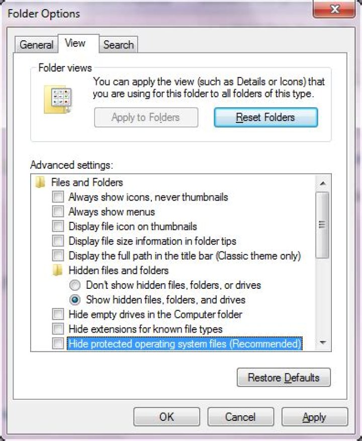 How to hide desktop.ini files without hiding other hidden files/folders?
