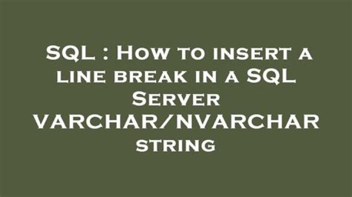 How to insert a line break in a SQL Server VARCHAR/NVARCHAR string