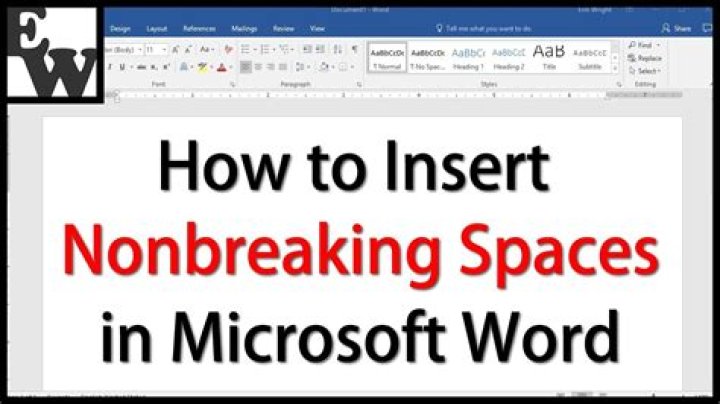 How to insert a non-breaking space in Word online