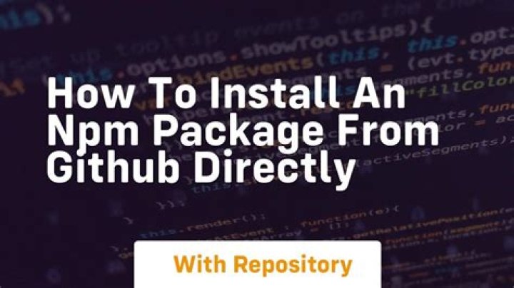 How to install an npm package from GitHub directly