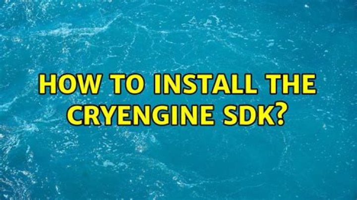 How to install the Cryengine SDK?