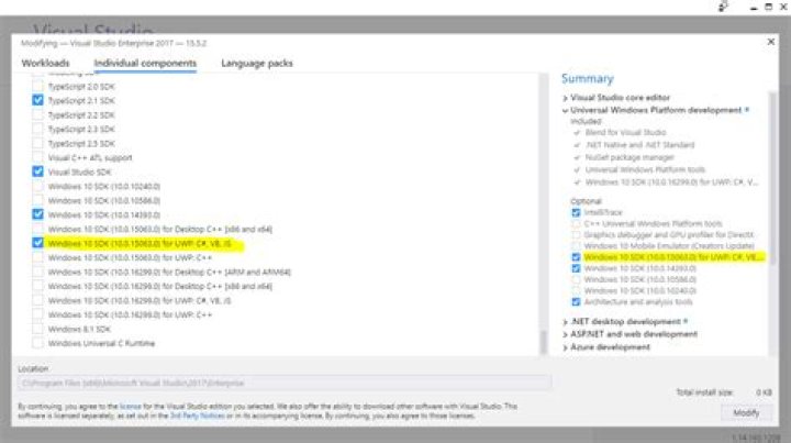 How to install the Inspect tool on Windows 10?