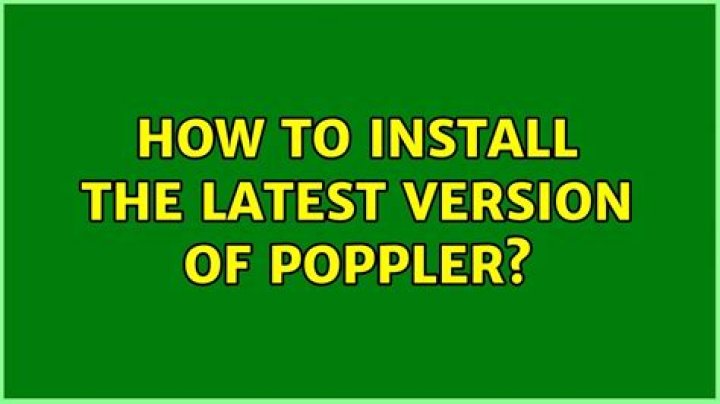 How to install the latest version of poppler?