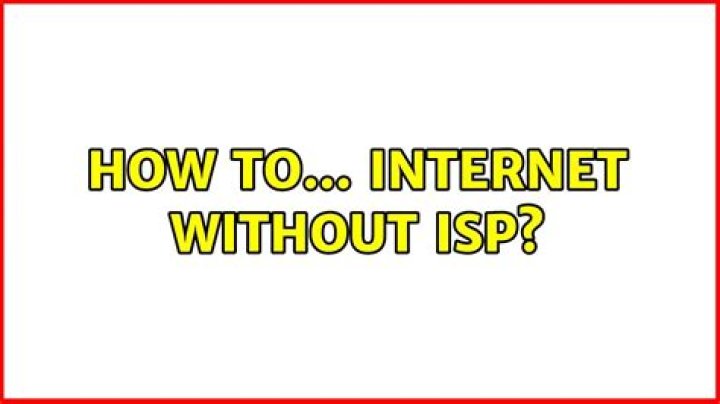 How to... Internet without ISP?