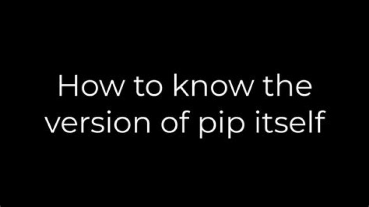 How to know the version of pip itself