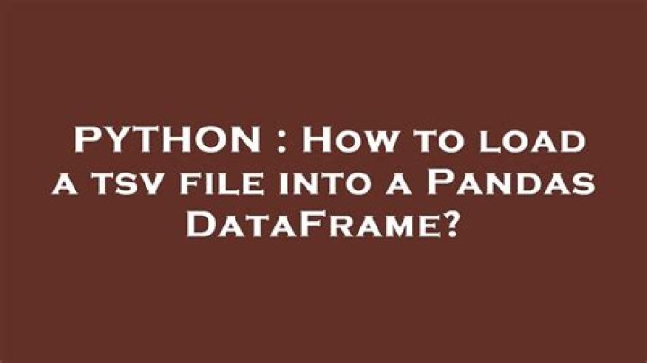 How to load a tsv file into a Pandas DataFrame?