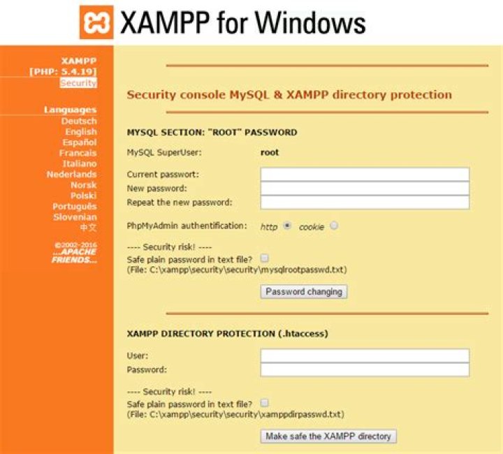How to make xampp secure