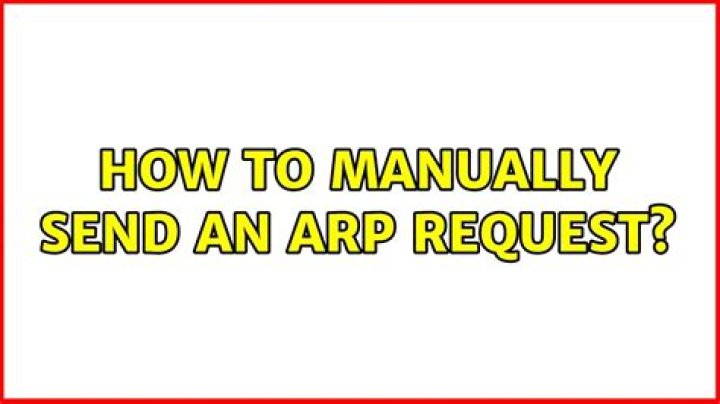 How to manually send an ARP request
