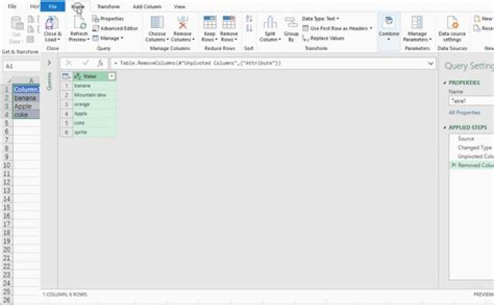 How to move all data to one column