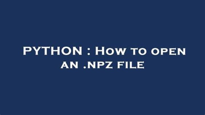 How to open an .npz file