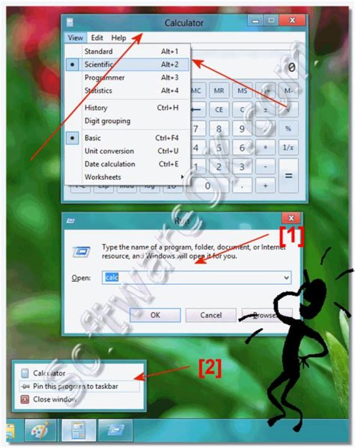 How to open the desktop calculator in Windows 8.1?