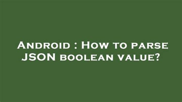 How to parse JSON boolean value?