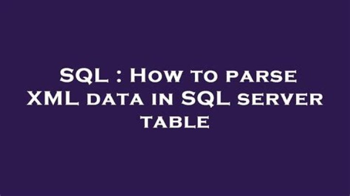 How to parse XML data in SQL server table