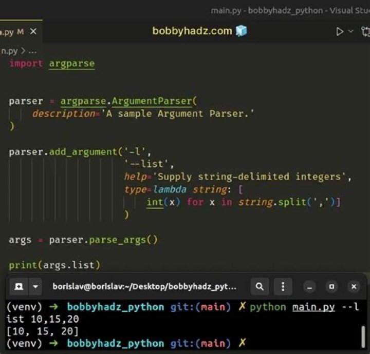 How to pass and parse a list of strings from command line with argparse.ArgumentParser in Python?