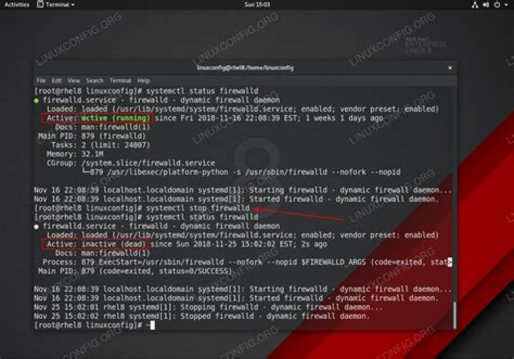 How to permanently disable firewall in Red Hat Linux
