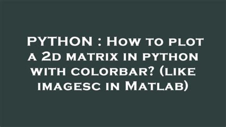How to plot a 2d matrix in python with colorbar? (like imagesc in Matlab)