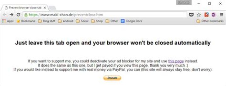 How to prevent Chrome from terminating on closing of the last opened tab?