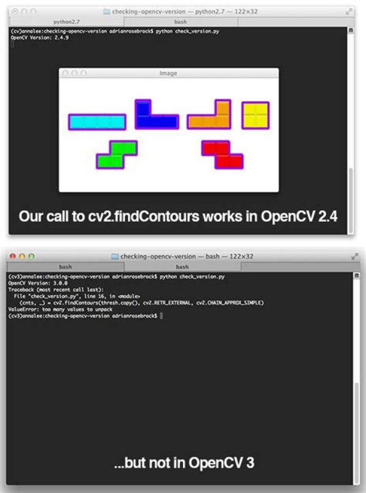How to properly use cv2.findContours() on opencv version 4.4.0.?