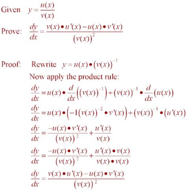How to prove the quotient rule?