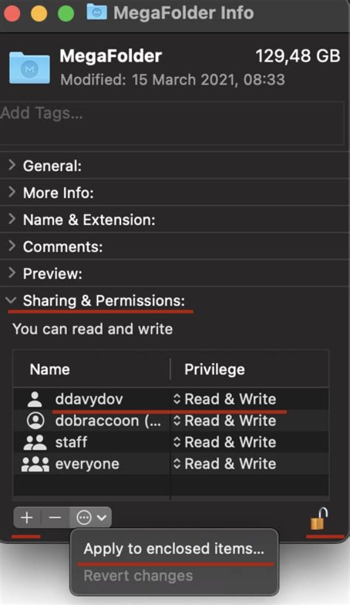How to recursively change sharing/permission of a folder in Mac OS X
