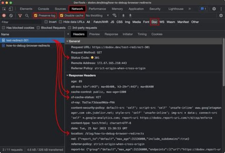 How to redirect with additional headers in the response?