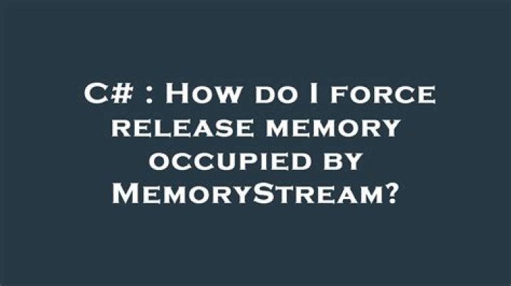 How to release the occupied memory