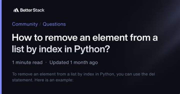 How to remove an element from a list by index