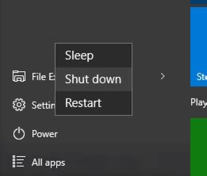 How to remove shutdown option in start menu of Windows 10