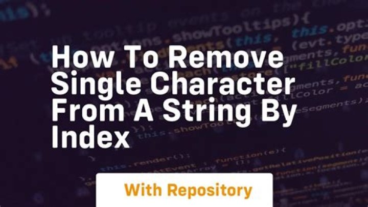 How to remove single character from a String