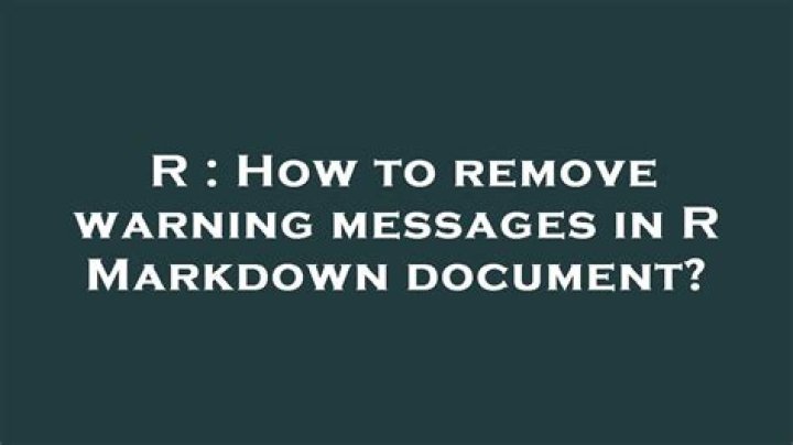 How to remove warning messages in R Markdown document?