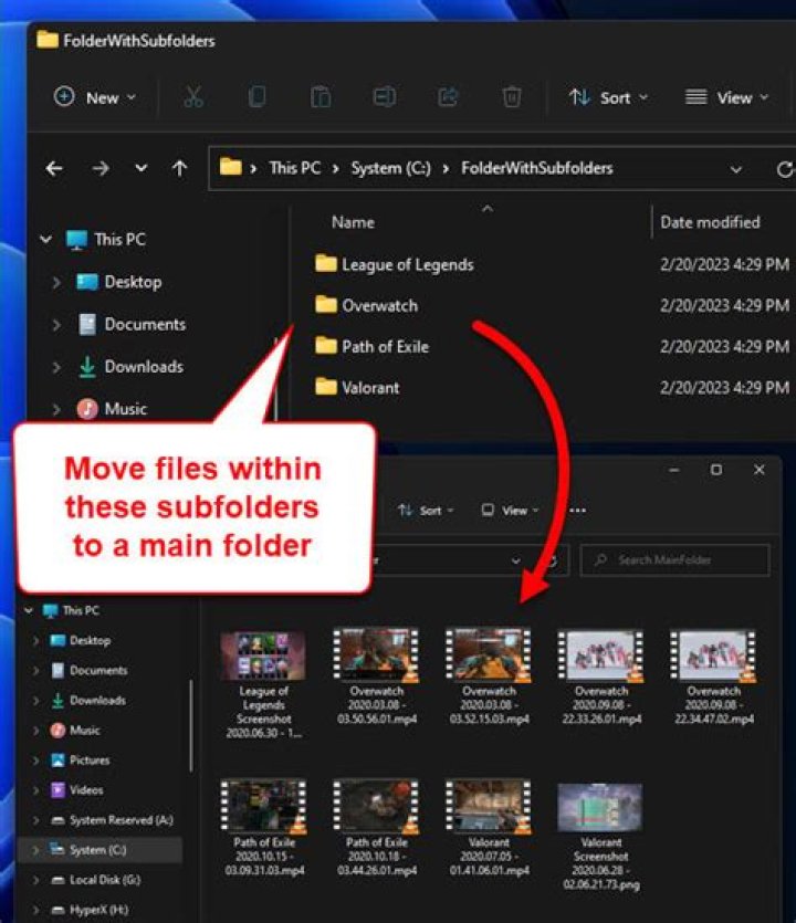 How to replace all the contents from one folder with another one