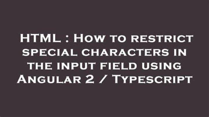 How to restrict special characters in the input field using Angular 2 / Typescript