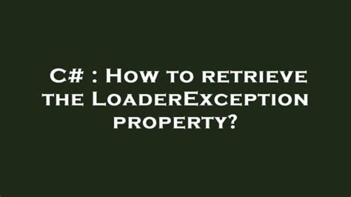 How to retrieve the LoaderException property?