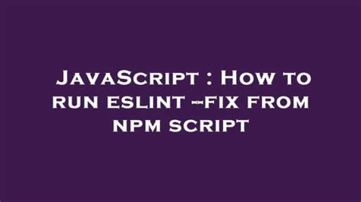 How to run eslint --fix from npm script