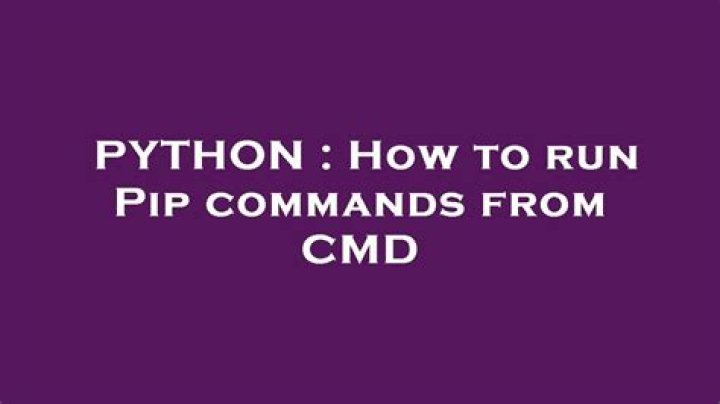 How to run Pip commands from CMD