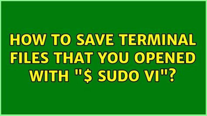 how to save terminal files that you opened with 