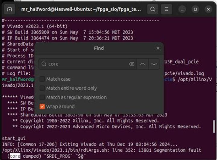 How to search terminal output