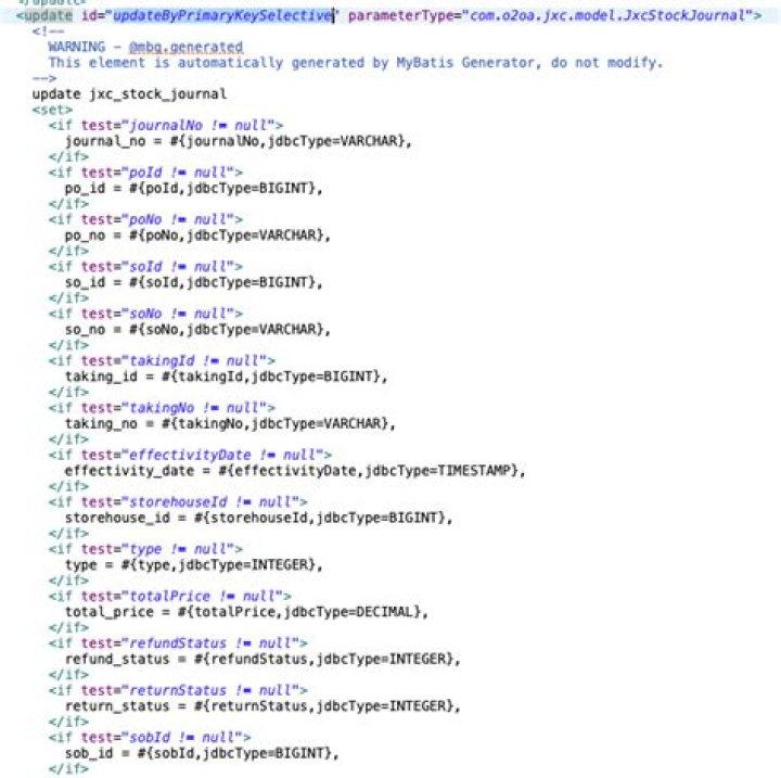 how to set null with updateByPrimaryKeySelective by config in mybatis generator