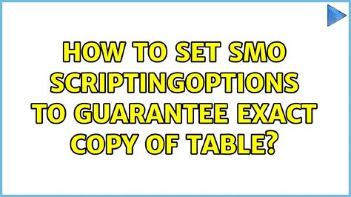 How to set SMO ScriptingOptions to guarantee exact copy of table?