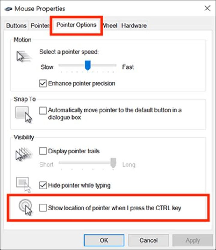 How to show mouse pointer location using a mouse click?