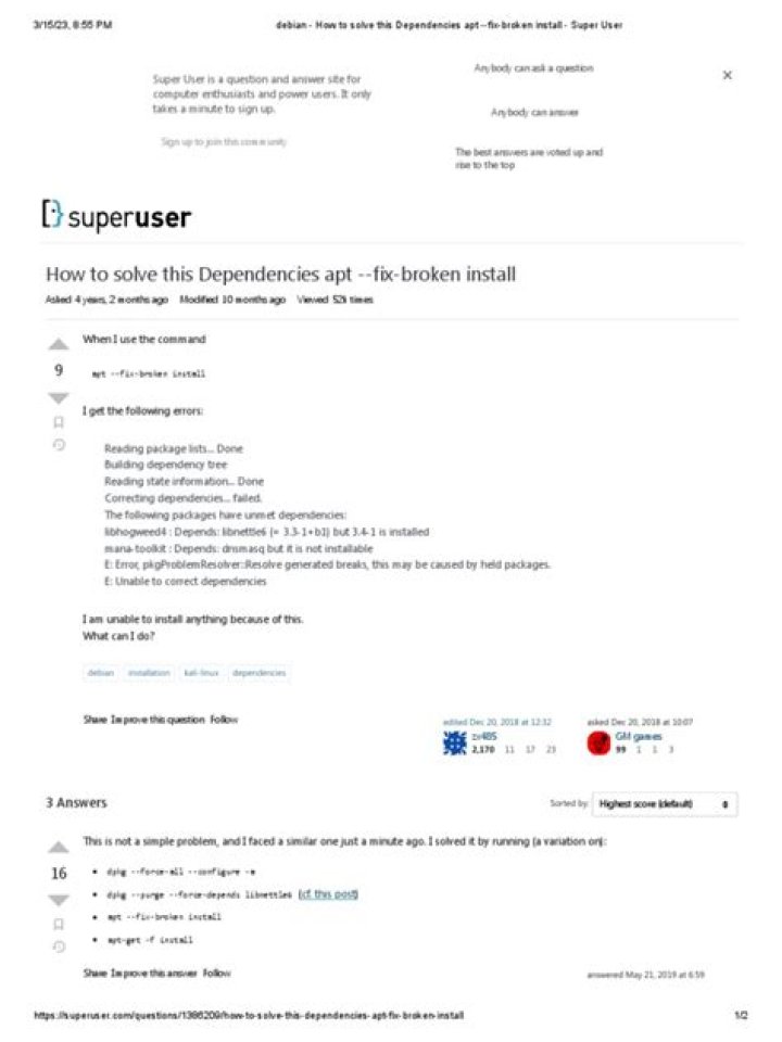 How to solve this Dependencies apt --fix-broken install