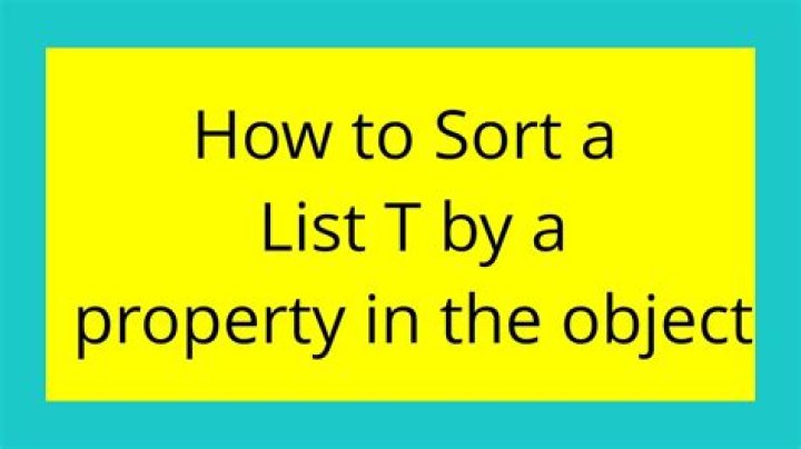 How to Sort a List<T> by a property in the object