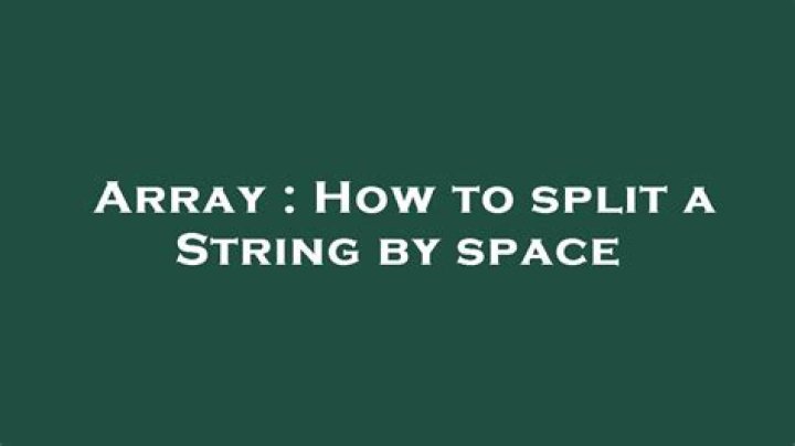How to split a String by space