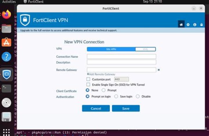 How to stablish a Fortinet-VPN connection on Ubuntu 16.04 (as client)?