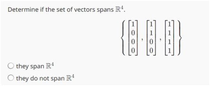 How to tell if a set of vectors spans R4