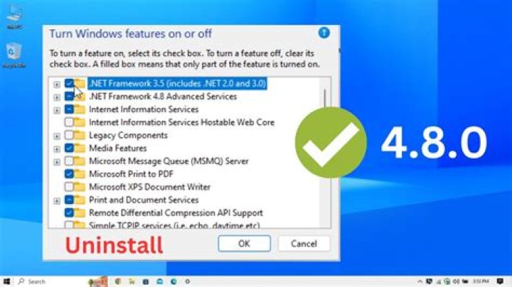 how to uninstall .net framework 4.8 from windows 10